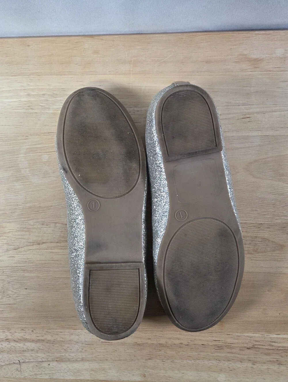 Nina Ballet Flats Size 1 Girls Glitter Bow